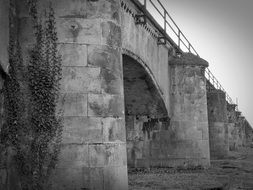 old bridge in black and white background