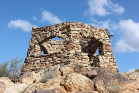 ruined ancient stone Building in Desert, usa, arizona