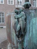 bronze statues near the fountain