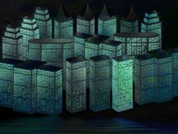 3d drawing of skyscrapers