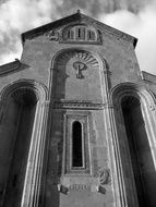 Orthodox Church facade at sky, Georgia, Tbilisi