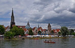 Landscape of city and river