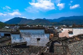 roofs of old houses in china