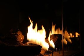 burning flames