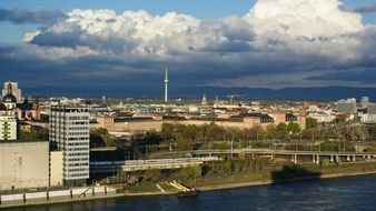 city at river, Panorama, germany, Mannheim