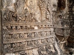carved painting on the wall