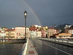 rainbow over the river Sella in spain