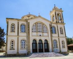 Orthodox church against the blue sky in Cyprus