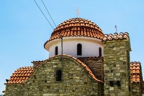 Orthodox church in Cyprus against the blue sky
