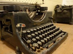 Old writing machine on the table