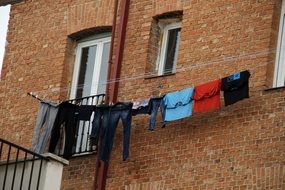 things on the rope on the building