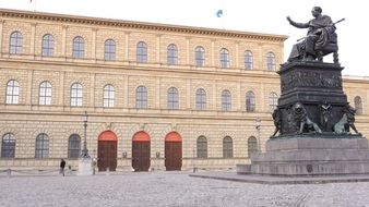 monument to maximilian i at national theater, germany, munich