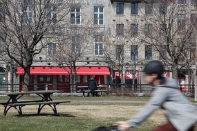 photo of Spring Park and man on Bicycle