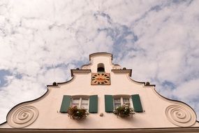 floral traditional decoration on the facade of a house in bavaria