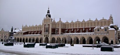 Sukiennice at winter, poland, Krakow