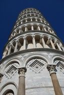 Leaning Tower of Pisa under the blue sky