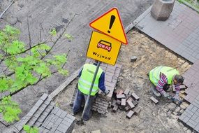 paving laying construction works