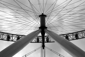 Ferris Wheel London City black and white foto