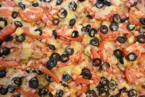 homemade pizza with different toppings