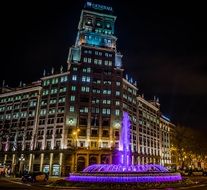 Barcelona Fountain at Night