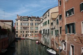 grunge old Houses at Channel in Italy, Venice