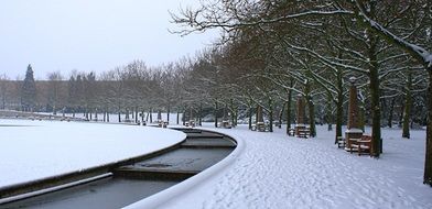 city park in winter