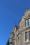 old grey stone building, Facade at Blue Sky, uk, Scotland