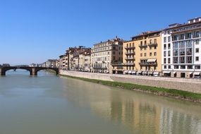 landscape of overwater bridge in Florence