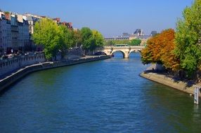 panoramic view of the river seine in paris on a sunny day