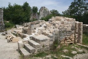 stairs of ruined castle in Croatia