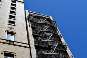 Fire Stairs on the facade of a tall building