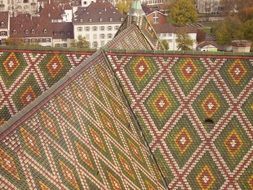 colorful roof on a church