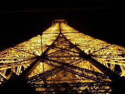 Beautiful colorful Eiffel Tower in France