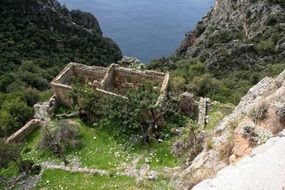 rupna buildings on the mountain in turkey