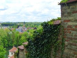 view of old town from mountain side, germany, Landsberg Am Lech