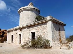 white lighthouse on the island of Dragonera