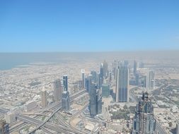view of modern dubai from a height