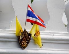 Coat Of Arms and flags on a royal palace