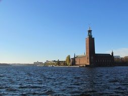 distant view of the town hall in stockholm