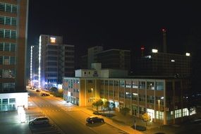 street of the night city of zlin