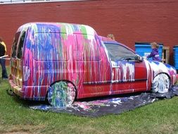 car painted street art