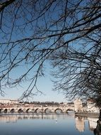 Charles Bridge over the river in Prague