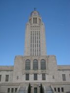 building with a tower in lincoln