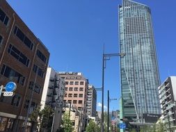 cityscape of high office building in tokyo