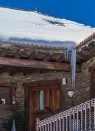Icicles hanging from the roof