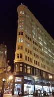 flat iron building at night, usa, california, san francisco