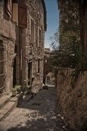 narrow rocky street in france