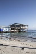 beach hut on the coast