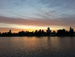 Landscape of big river in Porto at the sunset