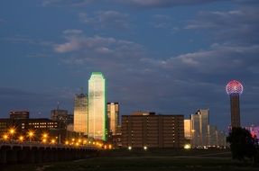 panoramic view of night dallas